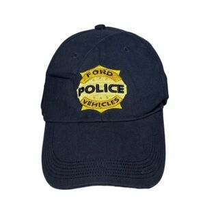 New Vintage Ford Police Vehicle Canada Baseball Cap Embroidered Navy Blue Gold